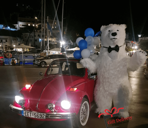 Πάρτυ γενεθλίων. Gift Delivery  Λευκή Πολική Αρκούδα για γενέθλια. Ιδέες για δώρα. Ξεχωριστό δώρο για  Γενέθλια. Δώρο για πάρτυ γενεθλίων. Μοναδικά δώρα γενεθλίων . Έκπληξη για τα γενέθλια.